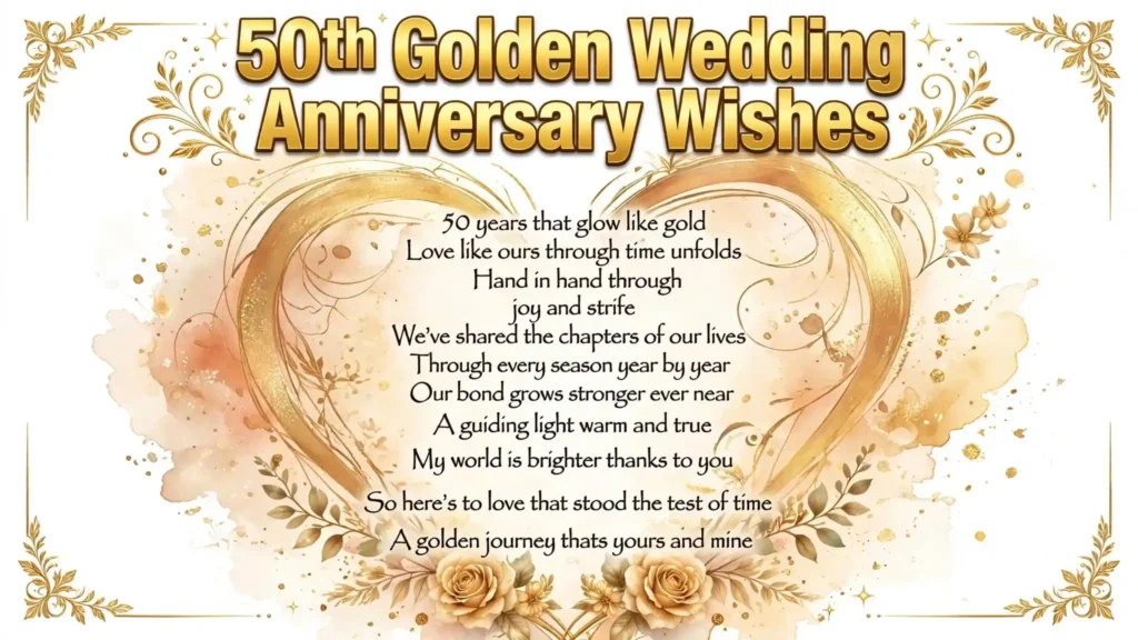 50th Golden Wedding Anniversary Wishes