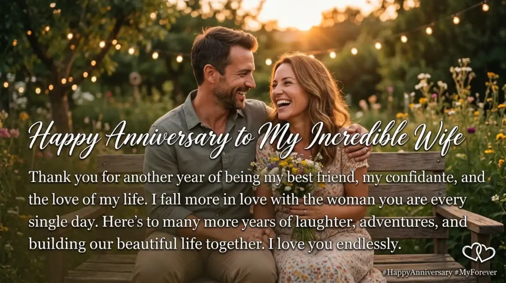 Anniversary Wishes for Wife for a Card, Text, or Social Media