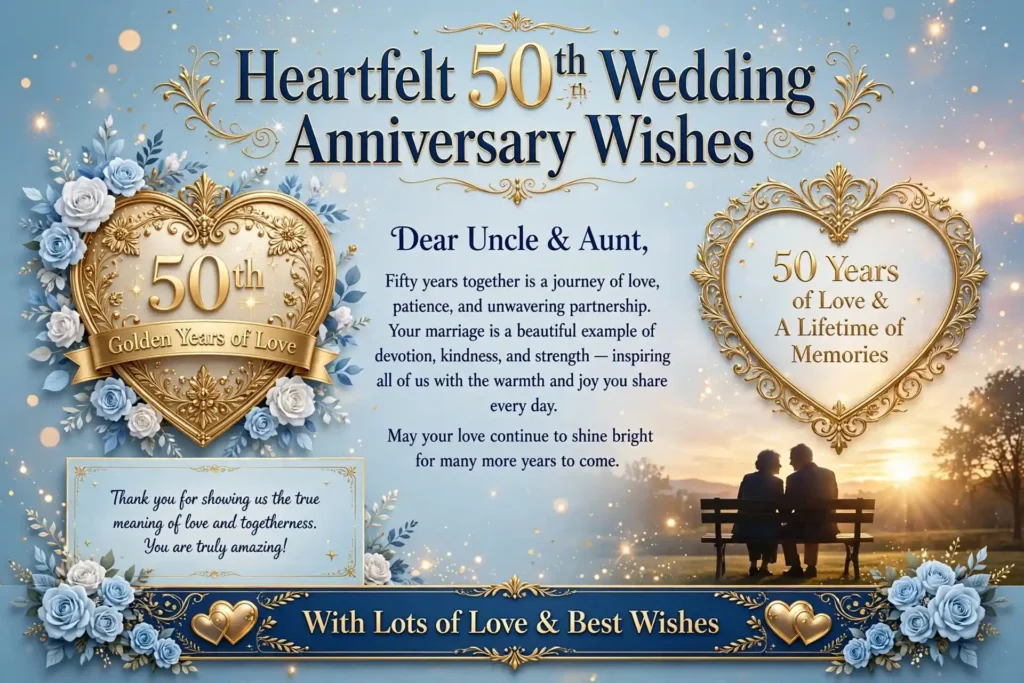 Heartfelt 50th Wedding Anniversary Wishes