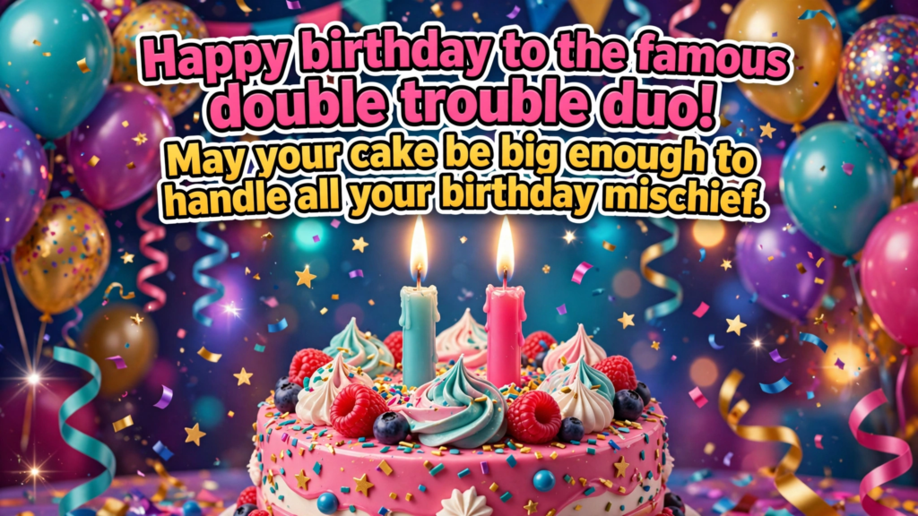 2. Cute and Sweet Birthday Wishes for Twins