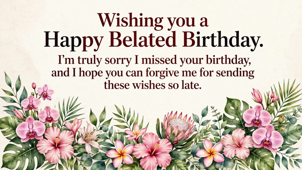 7. Apology for Late Birthday Wishes