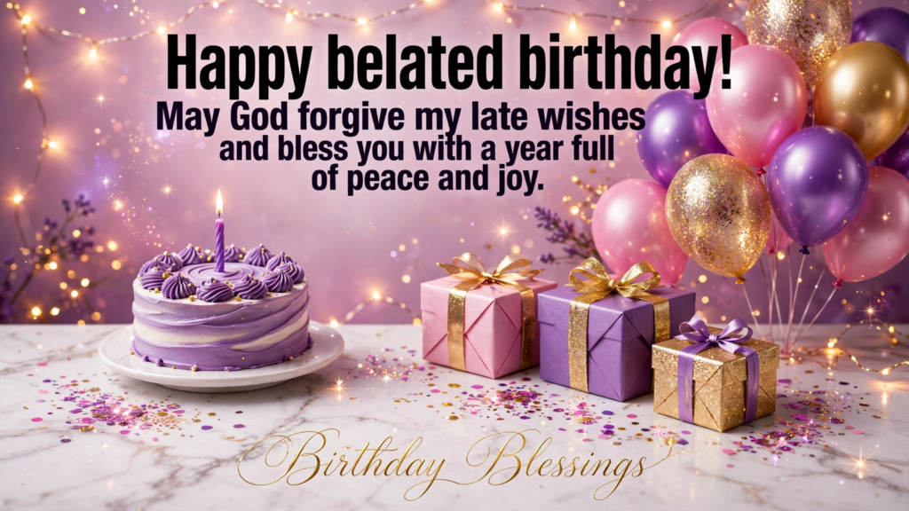 9. Religious and Blessed Late Birthday Wishes