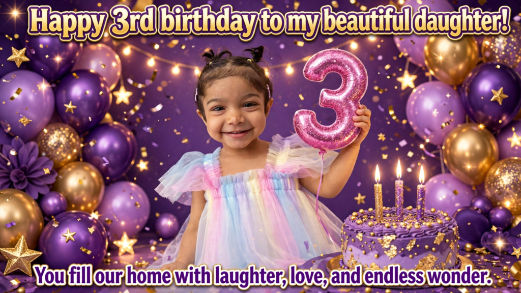 3. 3rd Birthday Wishes for Daughter