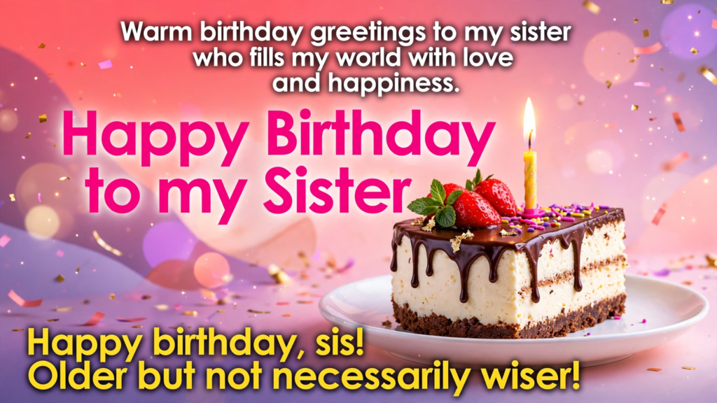 Short Funny Birthday Wishes for Sister