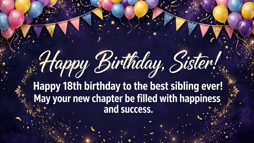 18th Birthday Wishes for a Sister or Brother