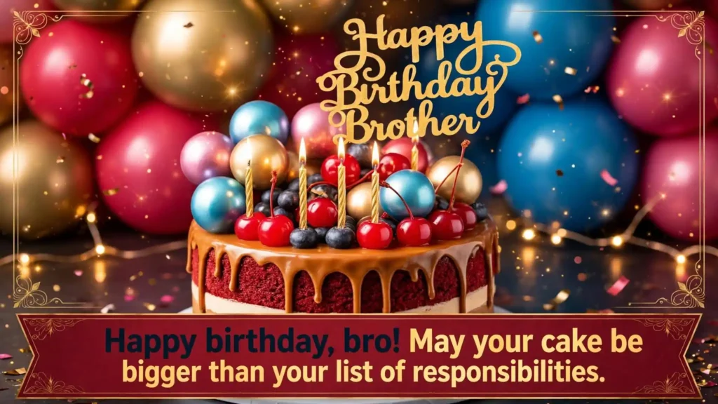 Funny Birthday Wishes for Brother with Cake Jokes
