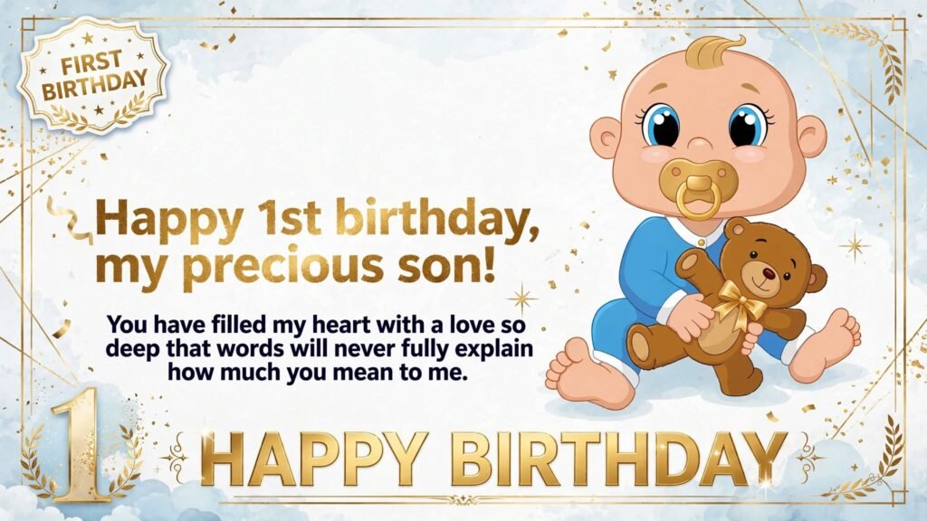 1. Heart-Touching 1st Birthday Wishes for Son