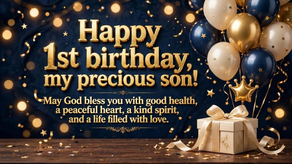 7. Emotional 1st Birthday Wishes for Son with Prayers and Blessings