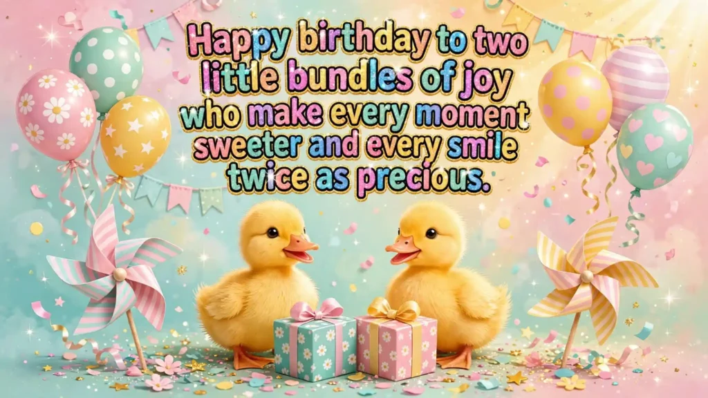 4. Birthday Wishes for Twin Boys