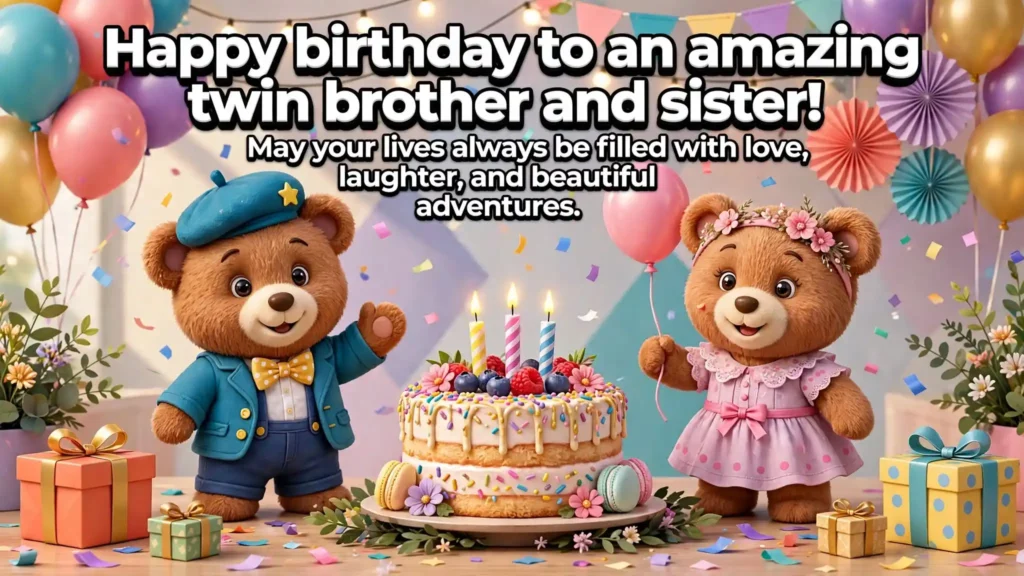 3. Birthday Wishes for Twin Brother and Sister