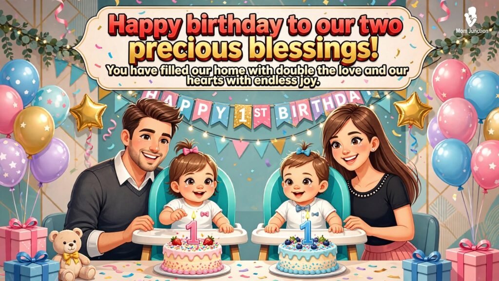 6. Birthday Wishes for Twins from Mom and Dad