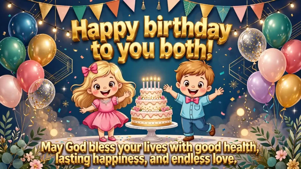 8. Birthday Wishes for Twins with Prayers and Blessings