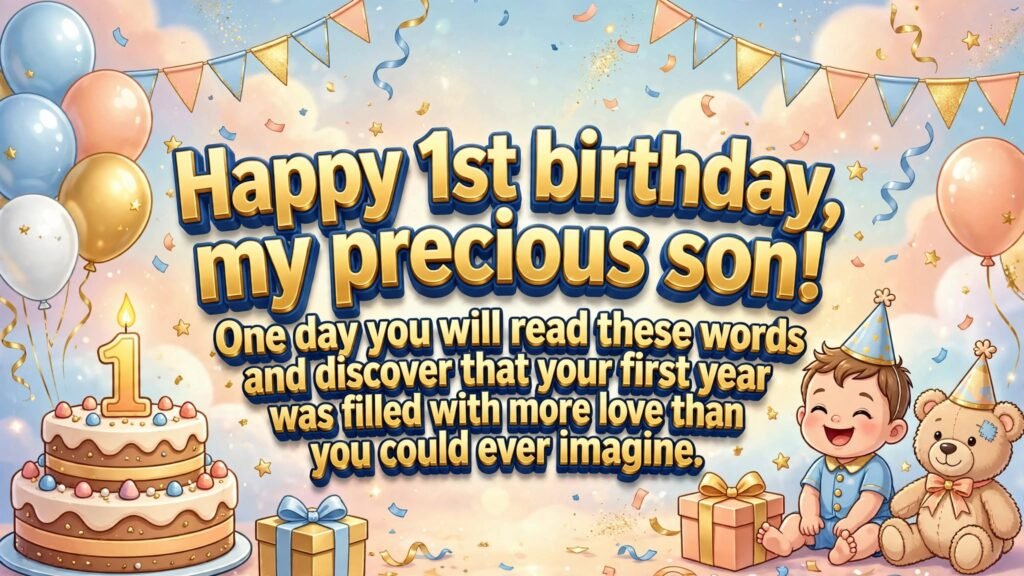 8. Emotional 1st Birthday Wishes for Son to Save as Memories