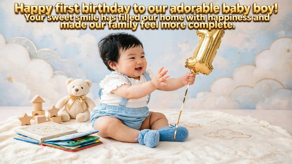 4. Emotional 1st Birthday Wishes for Baby Boy